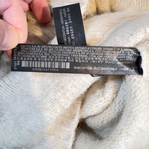 Zara Knit Alpaca Blend Sweater Woman's M Turtleneck Pockets Like a Fluffy Cloud - Picture 15 of 16